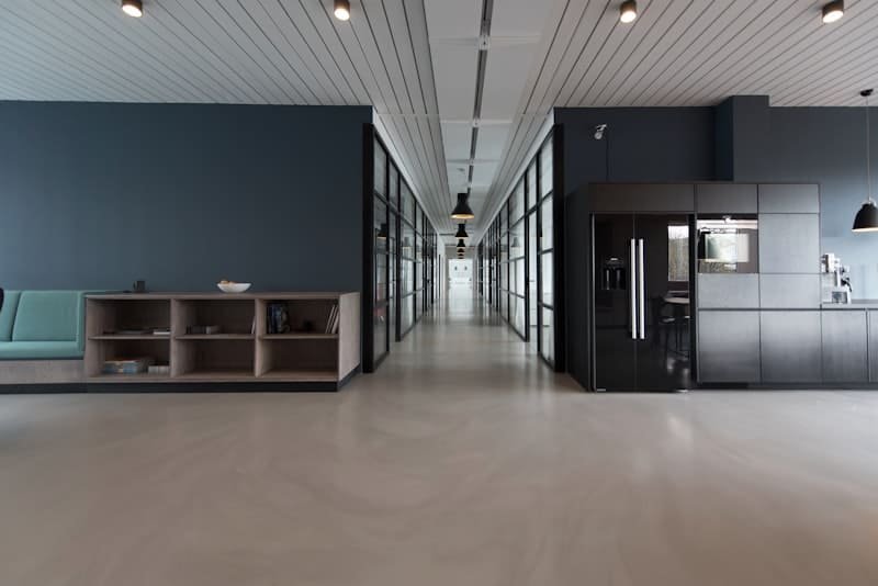 Modern corporate headquarters workspace